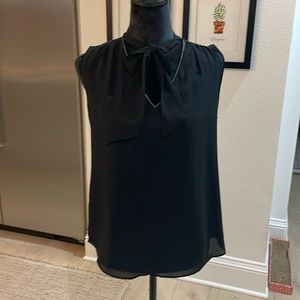 WHBM black sleeveless blouse